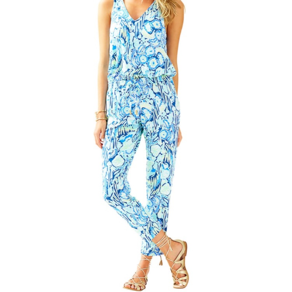 Lilly Pulitzer Indigo Paulina Jumpsuit Size Small